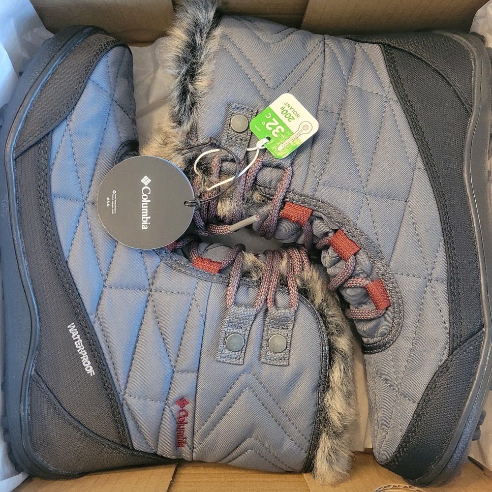 NEW Columbia Omni Heat Shorty Gray Boots